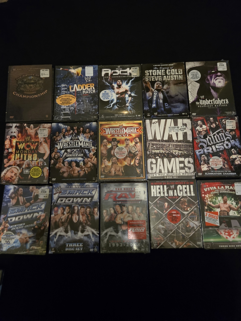 WWE Assorted Wrestling DVD Collection - Black Box Sets In Plastic Perfect